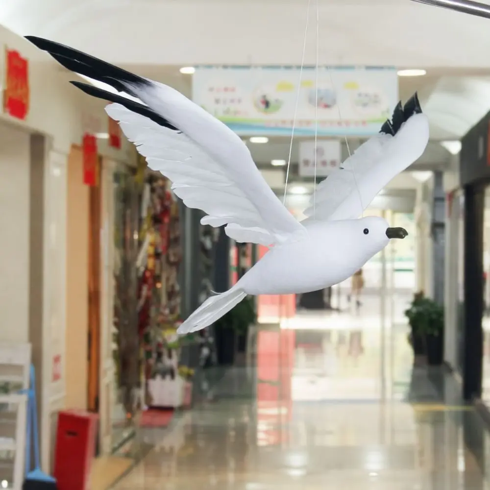 Artificial Seagull Figurine Feather Bird Ornament Natural Minimalist Decor For Garden Wedding Store Display