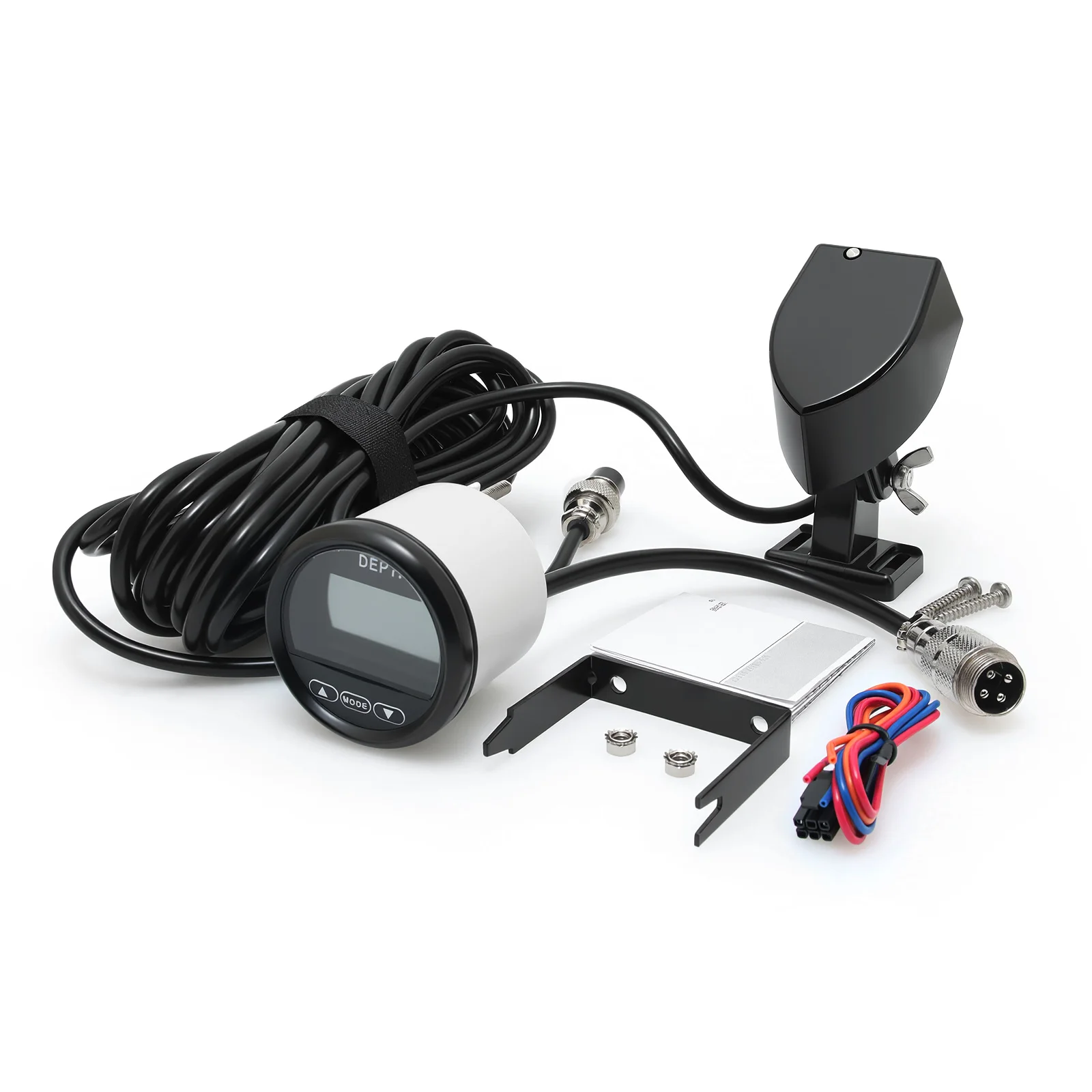 52MM Depth Gauge Waterproof Universal Marine Boat Digital Depth Meter Pulse Signal White Backlight For Marine Boat