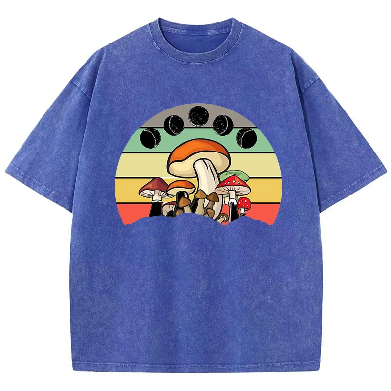 

Mushroom Goblincore Cottagecore Aesthetic Print Washed T-Shirt Women Cotton Summer Clothes Loose T Shirts Y2K Soft Streetwear
