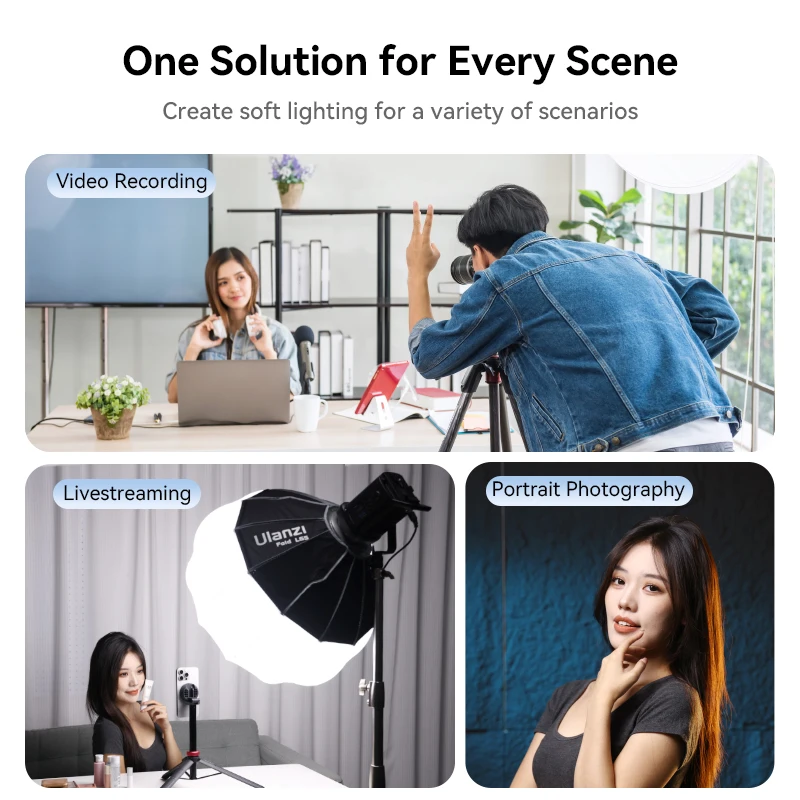 Ulanzi 65cm/80cm Standard Bowens Mount Lantern Softbox Quick Release Ball Soft Diffuser for Video Livestreaming Photography