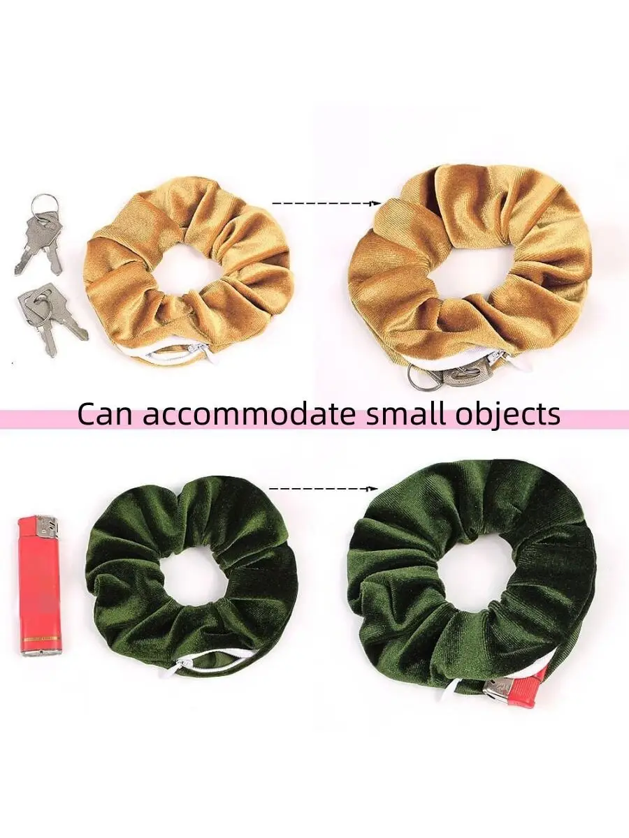 Invisible Zipper Suede Large Intestine Hair Loop Camouflage Safe Transfer And Storage of Ball Head Large Intestine Loop Female