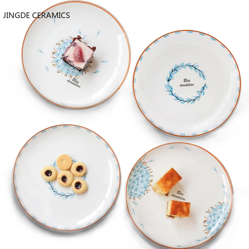 

Creative Bone China Tableware Japanese Ceramic Plate Cake Dessert Plate Steak Western Plates Fruit Dishes Kitchen Supplies