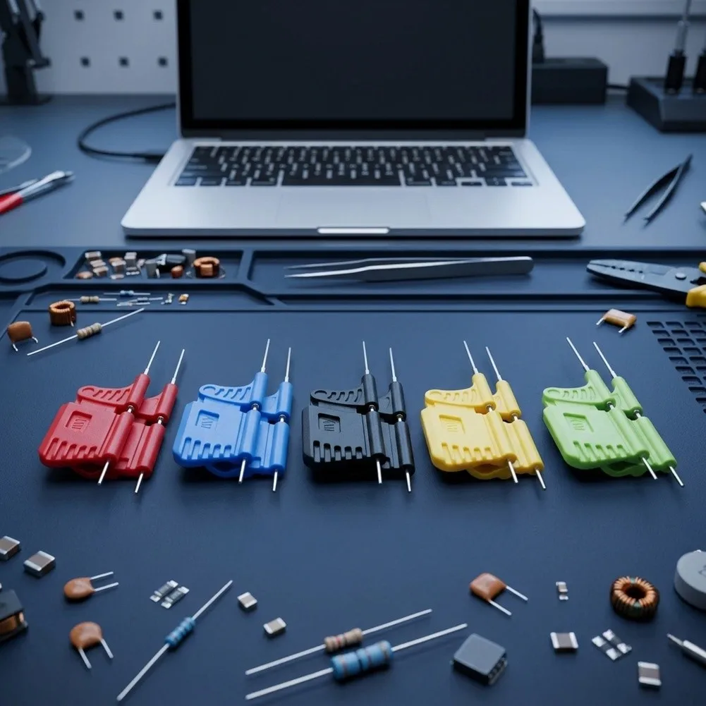 No Solder Clip IC Chip Test Clip For Professional Repair Shops Red Fast Clip-on Mechanism Conductive Metal Probes