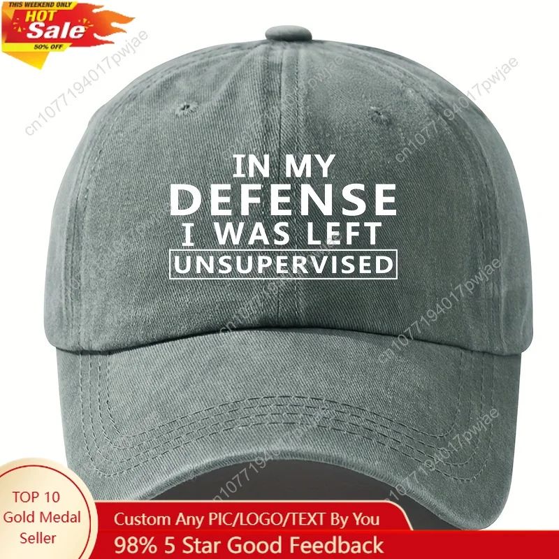

Vintage Cap with Funny "IN MY IF LEFT UNSUPERVISED" - Adjustable Trucker in Navy, Black, Burgundy, Olive - Soft Textile Material