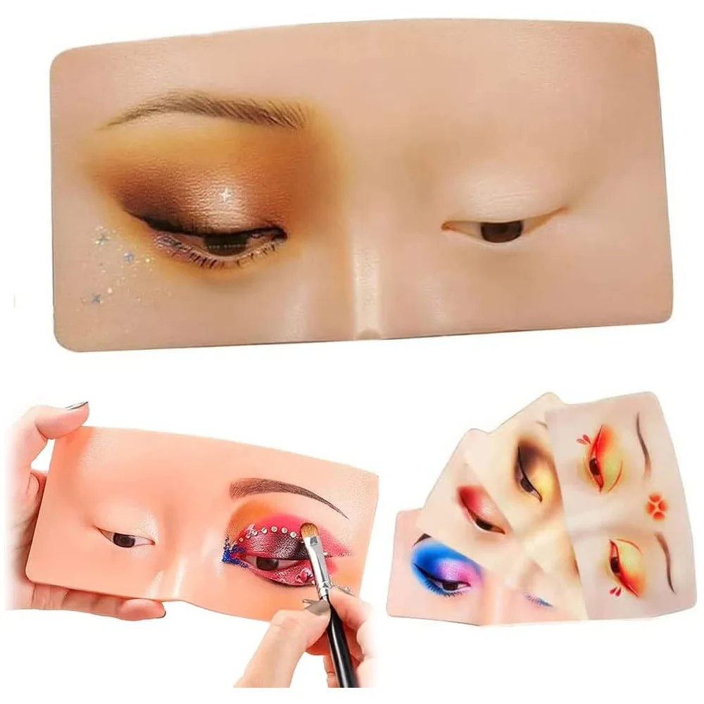 Makeup Practice Face Bueuo 3 Pcs Board Makeup Mannequin Face 3D Realistic Pad Makeup Artist Beginner Professional Enthusiasts