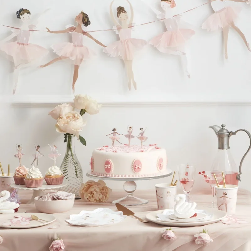 Décoration de gâteau de Ballet rose, 12 pièces, choix de décoration de Cupcake sur le thème du Ballet pour filles, fournitures de célébration à thème de danse pour fête d'anniversaire