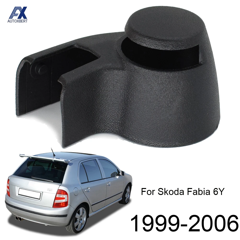 Car Rustproof Wiper Arm Cover Rear Windscreen Nut Bolt Cap For Skoda Fabia 6Y 99 - 06 Tailgate Window Replacement Plastic Part