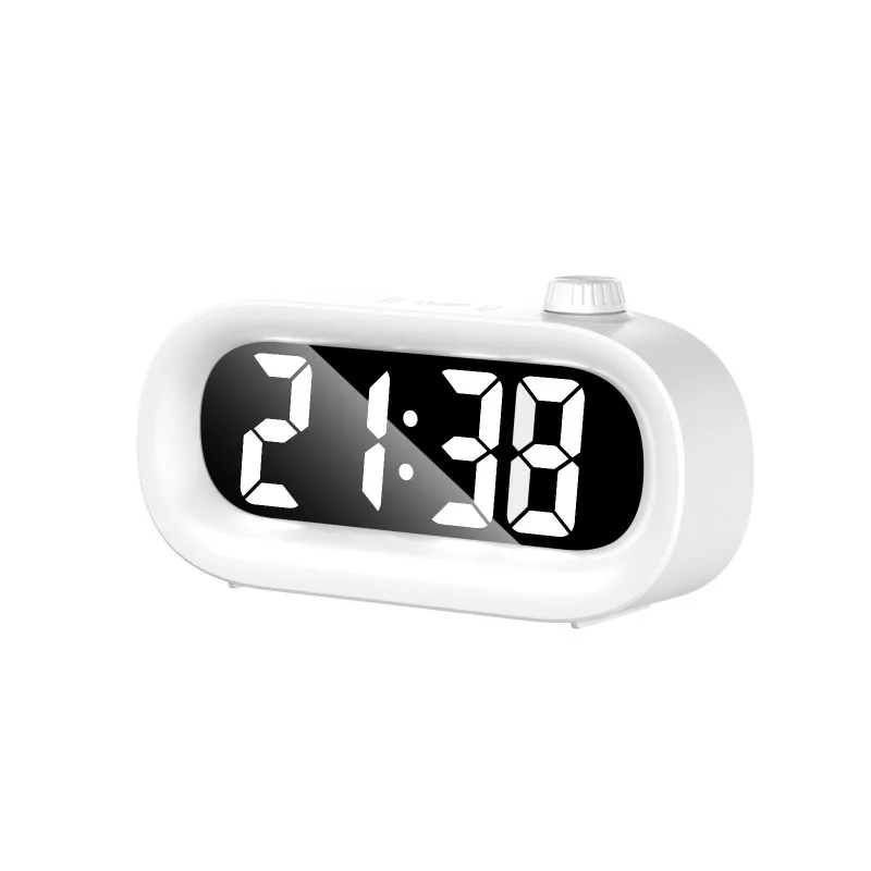 Touch Screen Digital Alarm Clock, Mute Night Light Clock with Temperature Humidity Display