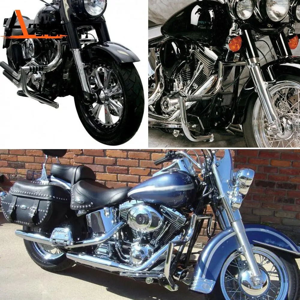 Highway Crash Bars Engine Guard Fit for FLSTS FLSTN Softail Fat Boy 2000-2017