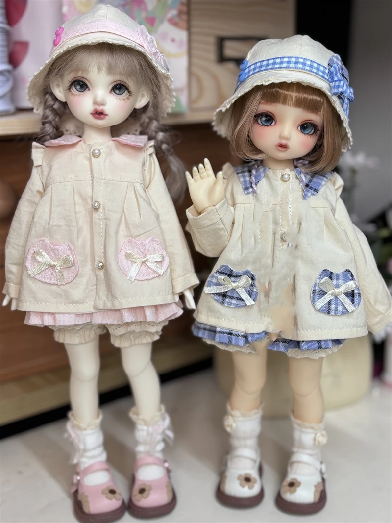 

Одежда для кукол BJD, подходящая для размеров 1/4 1/5 1/6, милый комплект одежды в пасторальном стиле, аксессуары для кукол (5 очков)
