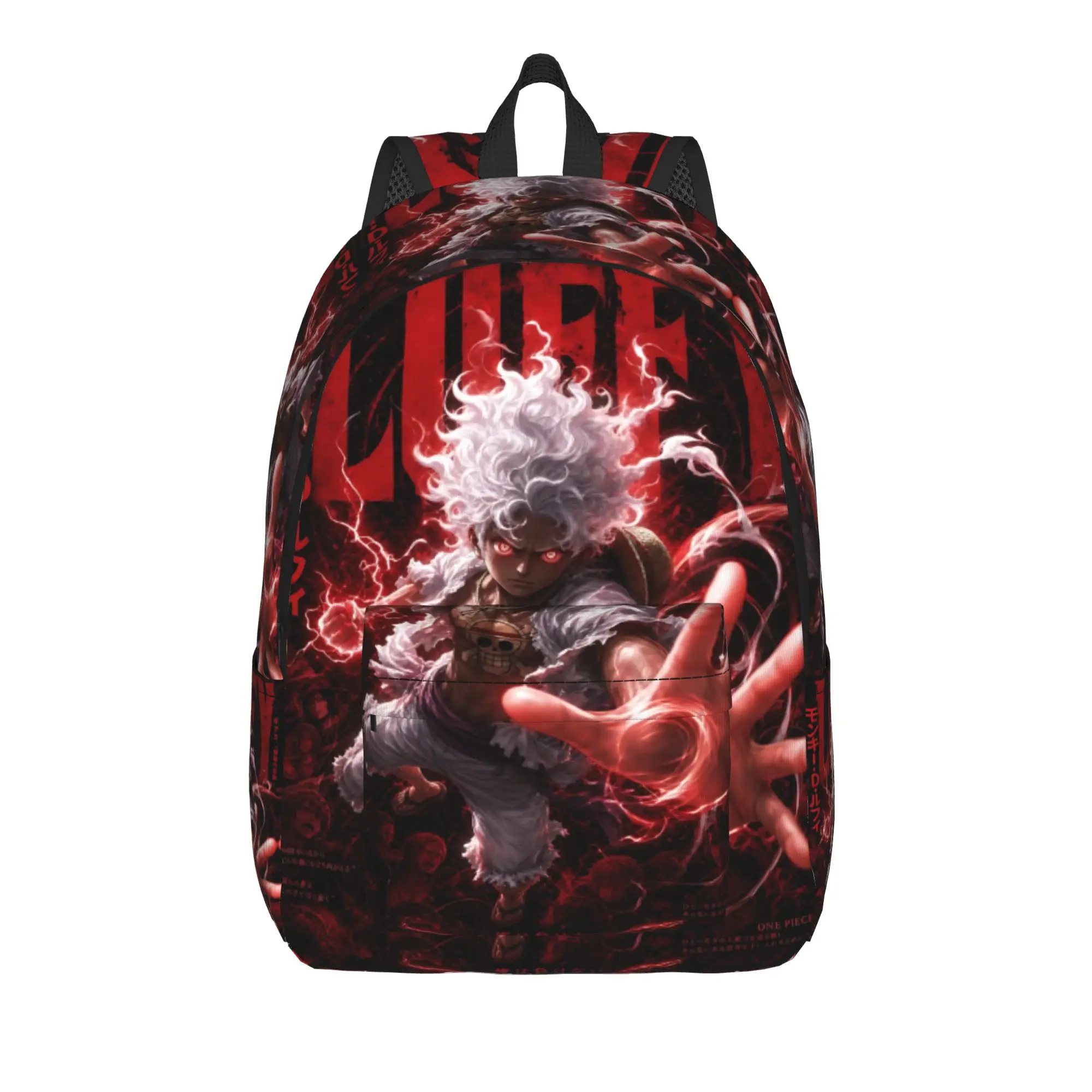 Fashion One Piece Anime LUFFY 5 Backpack  Mochilas Kawaii Campus Retro Washable Rucksack