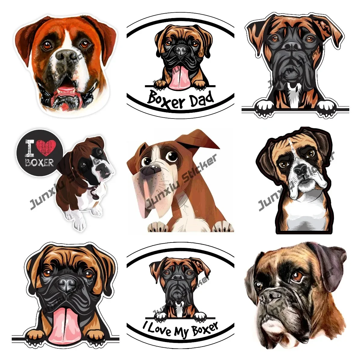 

Funny Boxer Vinyl Decal Cute Pet Dog Decal for Car Bumper Car Sticker Laptops Tumblers Windows Cars Trucks Decor Accessories