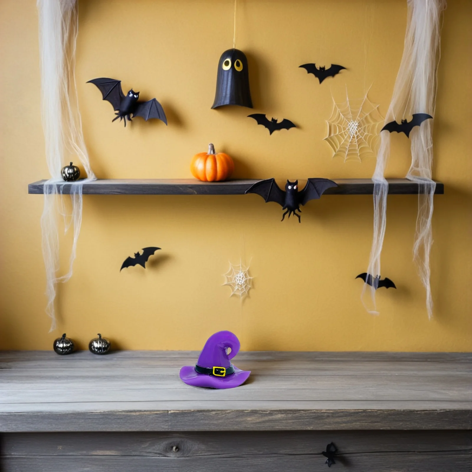 25Pcs Miniature Resin Witch Hats Intricate Halloween Decorations Micro Landscape Tiny Witch Hat Ornaments Halloween Party Favors