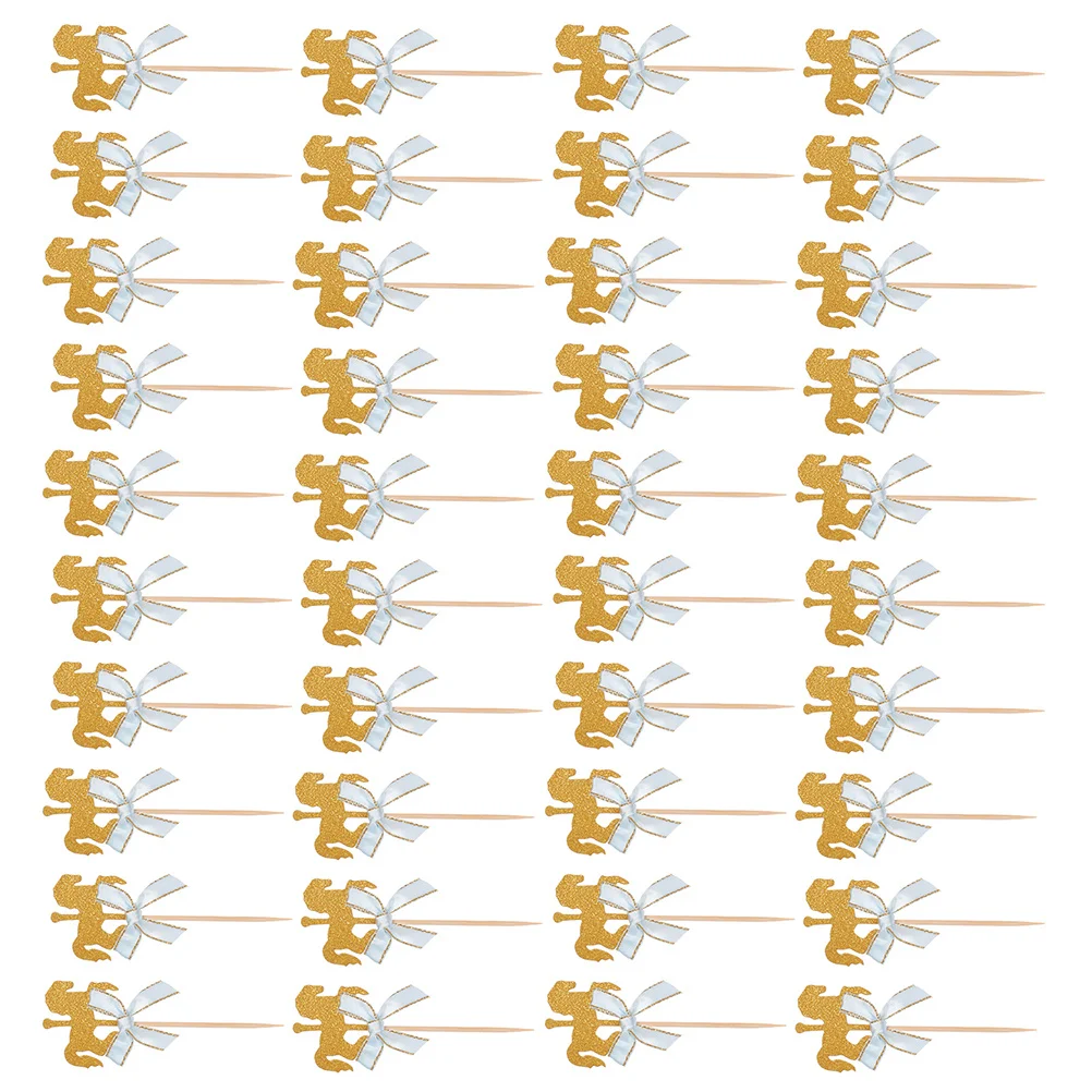 

40pcs Creative Carousel Horse Cake Toppers Unique Wedding Party Decorations Cupcake Dessert Inserts Baking Topper For Baby