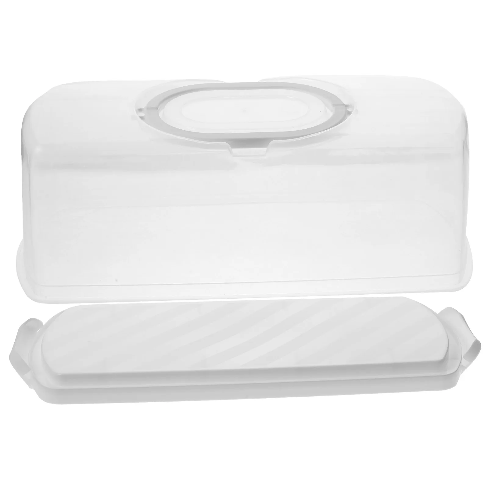 

Rectangular Toast Container Portable White Handheld Bread Cake Storage Containers Airtight Loaf Box Snack Carrier Handle Outdoor