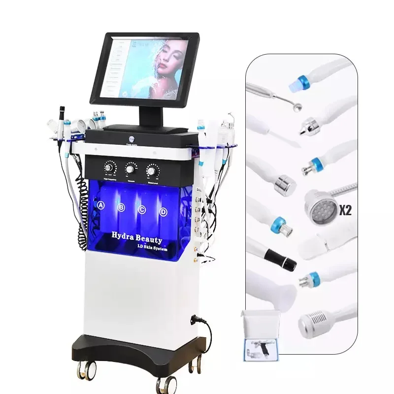 

Multifunction 14 in 1 Facial Care Machine Hydra Dermabrasion Machine Skin Facial Cleaning Equipment Salon Hydrofacial Machine