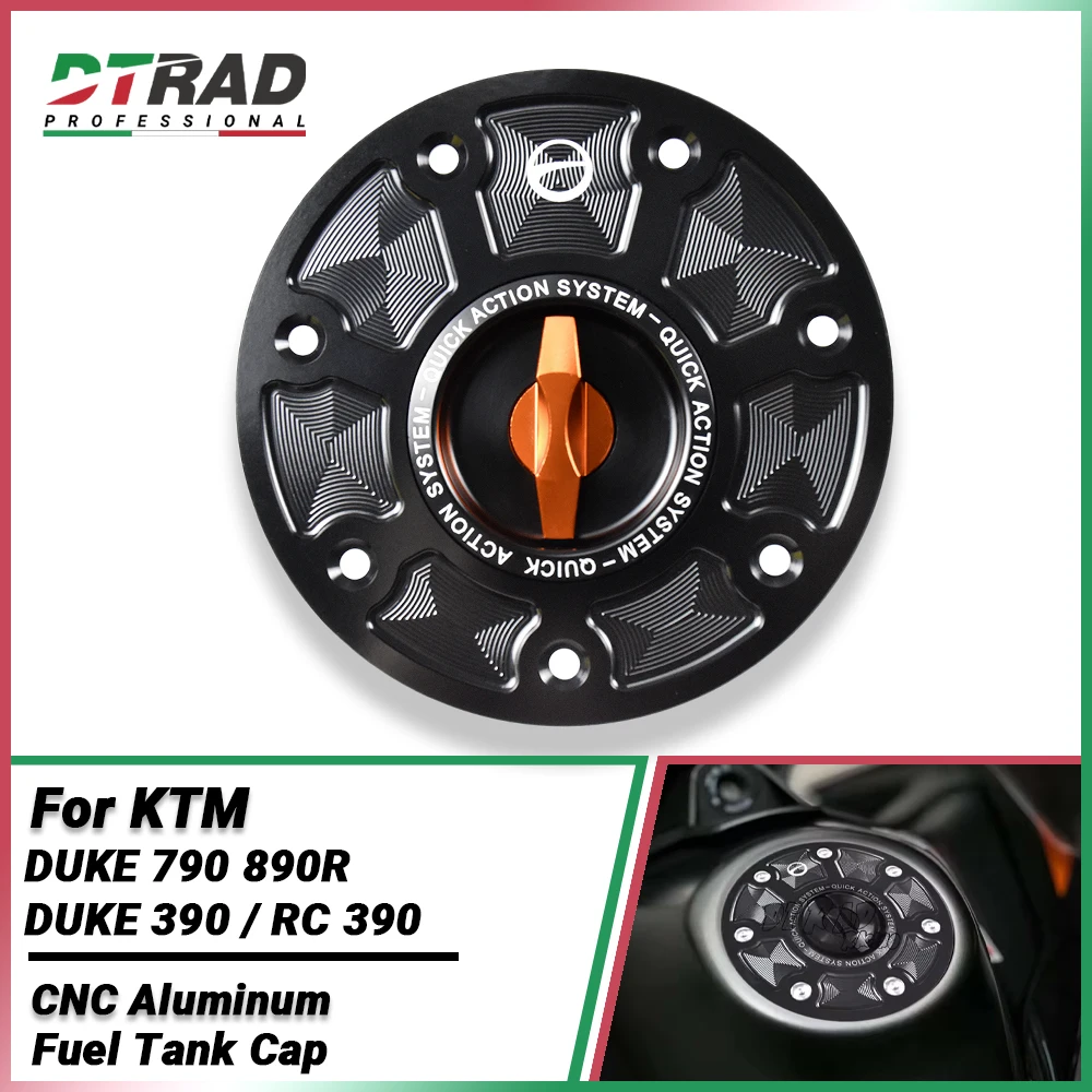 

New Motorcycle Quick Release Fuel Tank Cap For DUKE 390 / RC 390 790 890 R 2025+ Racing Aluminum Fast Gas Oil Tank Plug Cover