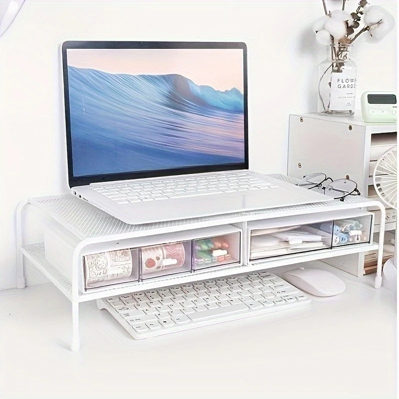 Laptop Rising Holder Computer Monitor Stand Bracket PC Screen Rack Desktop Keyboard Mouse Storage Organizers For Office Working