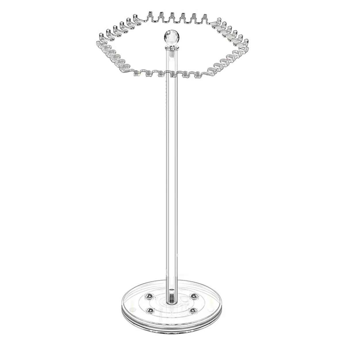 AGG-Rotating Necklace Organizer,Acrylic Necklace Holder Stand with 36 Hooks for Necklaces Chain Pendant Bracelets Ring