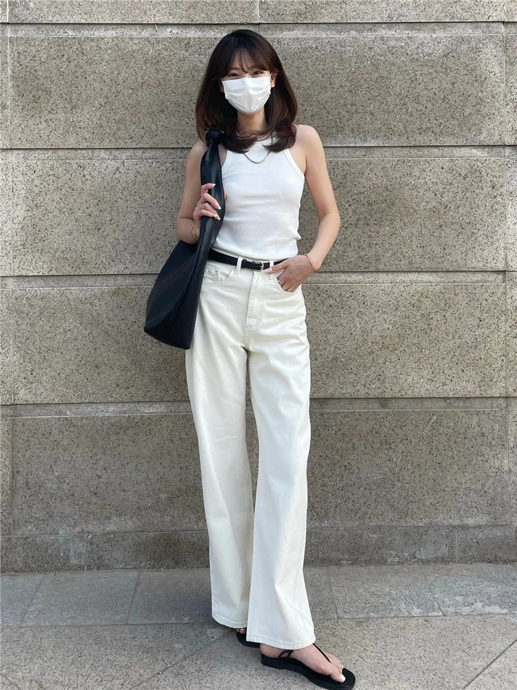 

Прямые джинсы с высокой талией, женские весенне-осенние утягивающие брюки с высокой талией, свободные длинные брюки длиной до пола