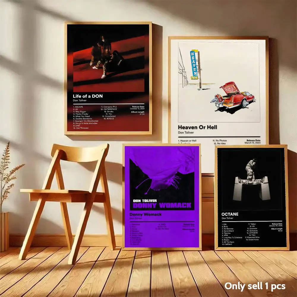 D-Don T-Toliver Poster Home Living Bed Room Bar Hallway Sticky Wall Art Printing Aesthetic Decor