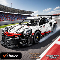 New 1580Pcs Technical 911Rsr Racing Remote control Cars Building Blocks RC Or LED Lights Motor Kits Sport Car MOC Vehicles 42096