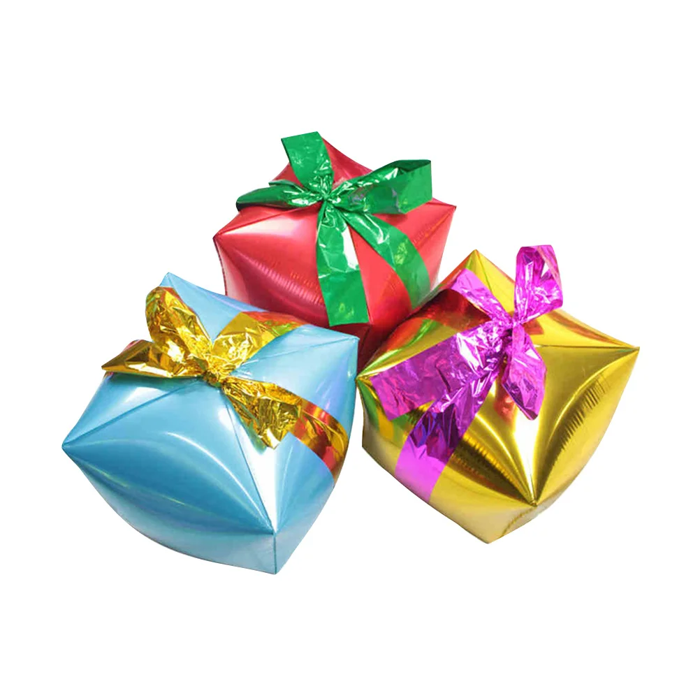 

2Pcs Gift Box Balloon Christmas Design Premium Foil Party Balloons for Christmas Holiday Decorations Bright Color Air Leakage