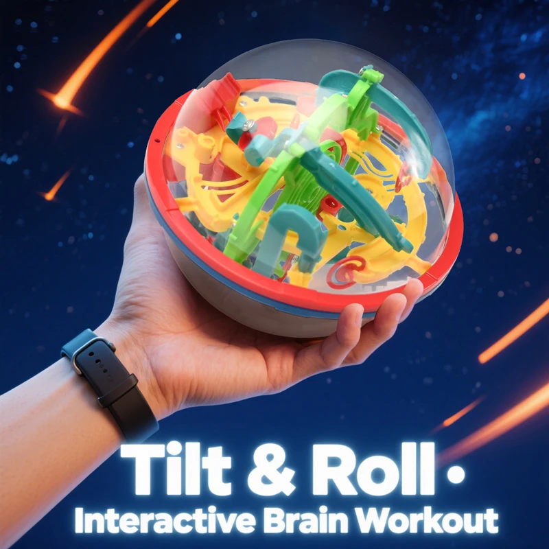 

3D Puzzle Ball Brain Game Toys for Kids Steel Ball Track Maze Ball 3D Maze Game with 100 Obstacles Boys Girls Birthday Gifts