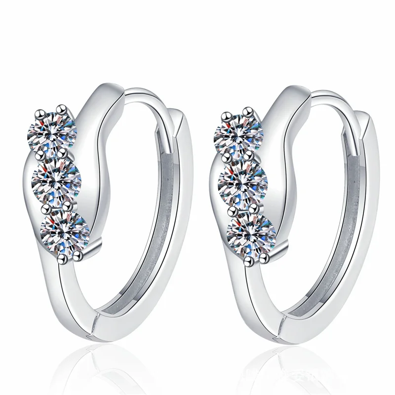 

ZFSILVER модные свежие классические серьги из серебра 925 пробы с муассанитом 0,5 карата, серьги с поворотным глазом для очаровательных женщин, аксессуары, ювелирные изделия, подарок E268