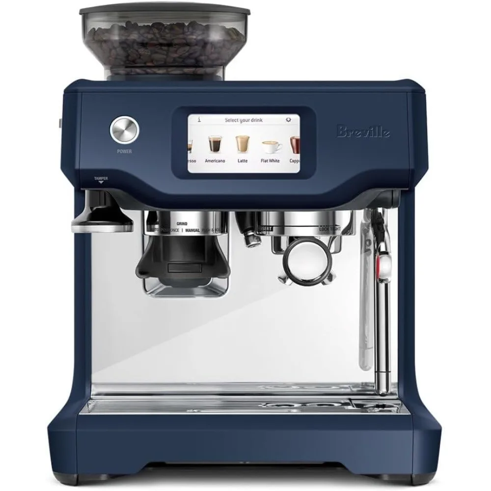 Touchscreen & Seconds Heat Up, Cappuccino & Latte Machine for Home, BES880DBL, Damson Blue