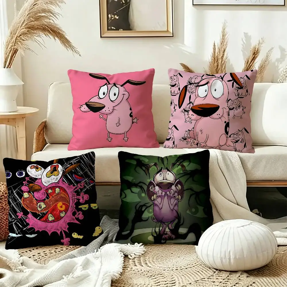 Movie C-Courage Cowardly Dog Decorative Room Aesthetics Pillow Case Home Decor Bedroom Sofa Bed Couch Pillow Cover 45x45