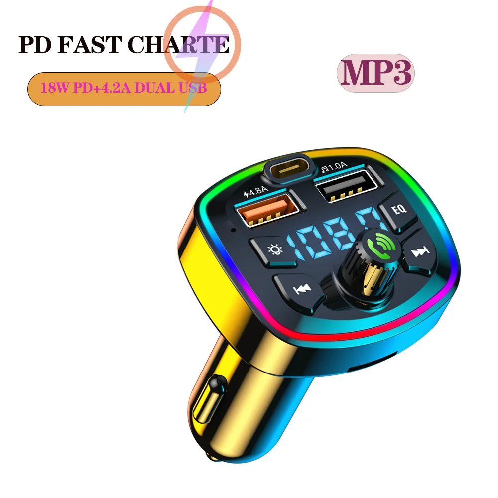 

Автомобильный Bluetooth 5,0 FM-передатчик, беспроводной адаптер, микрофон, аудиоприемник, авто MP3-плеер, 4,8 А, быстрое зарядное устройство с двумя USB-портами, автомобильные аксессуары