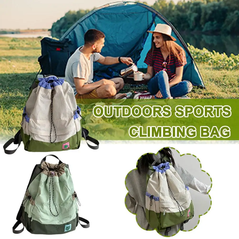 

New Spring and Autumn Collection Lightweight Backpack Sports with Drawstring Drawstring Bag Mountaineering Large Capacit Ou G5L8