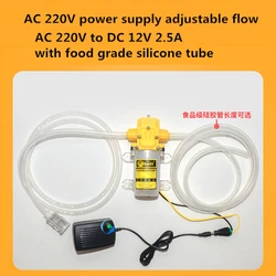 Wine Tank Wine Pump Electric Wine Pomp AC 220V Self-priming Pump PWM Adjustable Speed DC 12V 2.5A Household Filling Machine