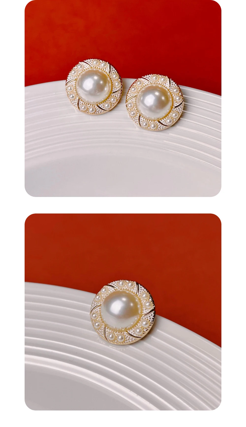 10 Stück Metallknöpfe zum Nähen, modische Kleidung, DIY-Handwerk, Pullover, eingelegte Perle, dekorative Rundheit, hochwertiges Knopfzubehör – Detail 2