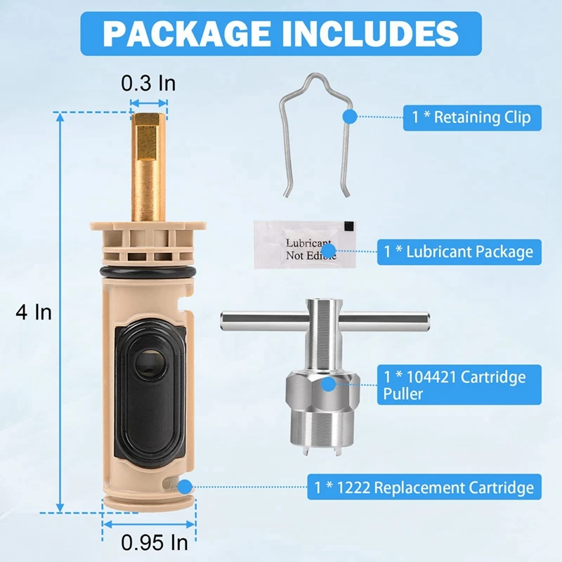 Chuveiro Banheira Torneira Válvula Parte Repair Kit, Peças de reposição, Plástico e Metal Extrator, 1222 Cartuchos para Moen 104421