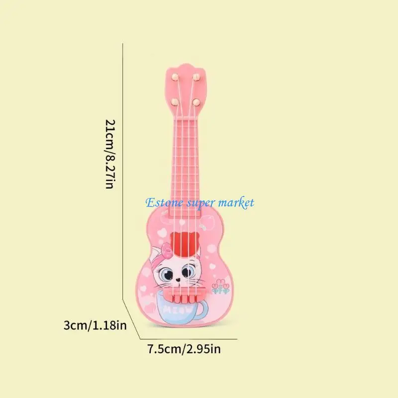 090B Mini Ukulele Giocattolo educativo per bambini Principianti Strumenti musicali Regalo compleanno Divertente Ukulele Prima