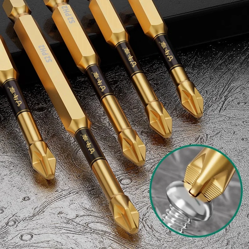 PH2 Magnetic Screwdriver Bits with Magnetizer 25-150 mm Non-slip Hex Shank Impact Drill Bit Multiple Sizes For Various Scenarios