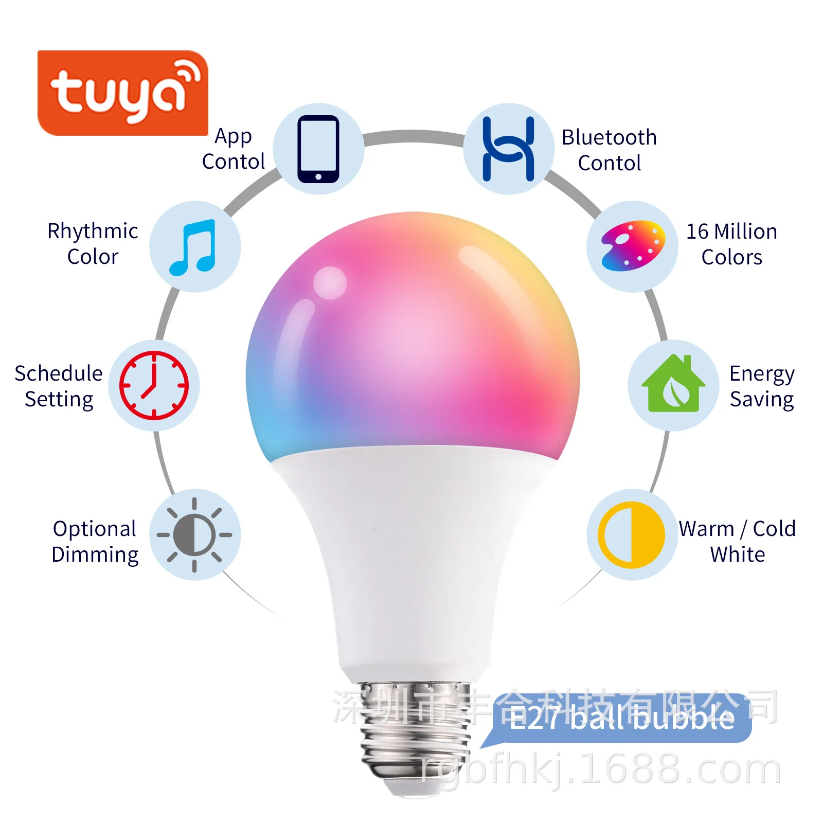 Smart Graffiti LED Bulb Alex 10W RGB+WW+CW Spotlights Google Home Voice Control Mobile App Control WiFi Smart Light LED Bulb