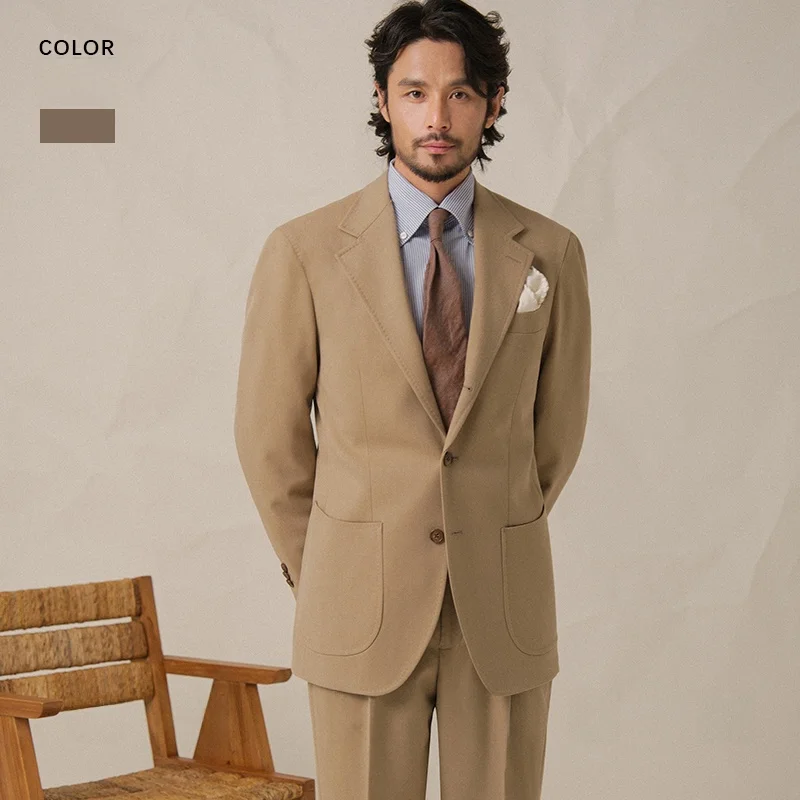 

Cultum Thiened Heavyweight 563g Rider Twill Suit Set Men's Busin Casual Profional Formal Cotton Classic Fit