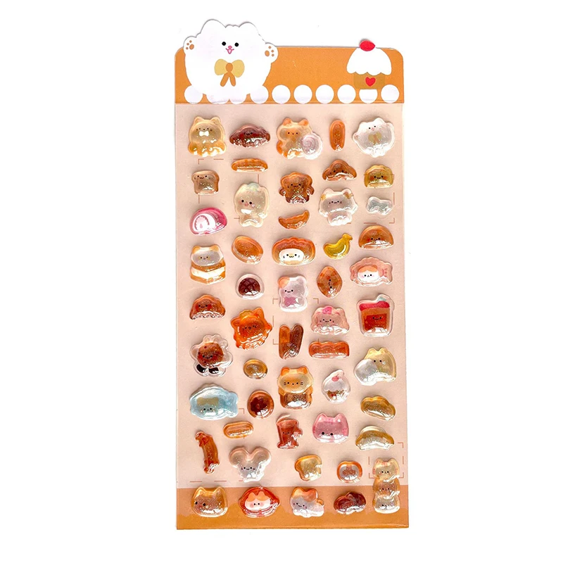 1 قطعة الكرتون ثلاثية الأبعاد الإغاثة الماس الأحجار الكريمة ملصقات Kawaii DIY بها بنفسك الهاتف المحمول أعواد تزيين الإبداعية منتفخ ملصقات PVC الهدايا #1