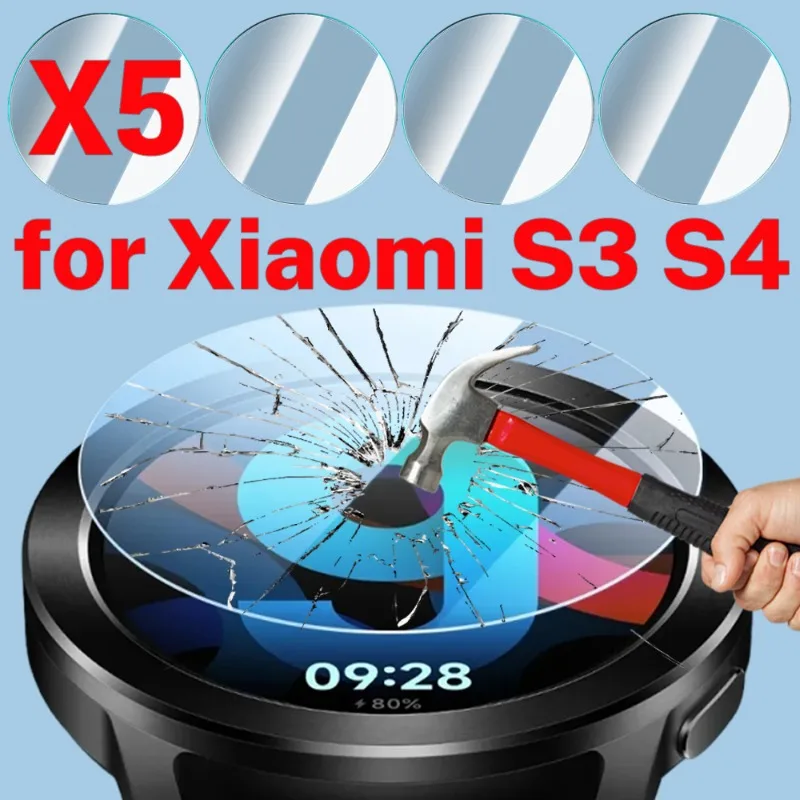 5/1Pcs Glass For Xiaomi Mi Watch S3 Smartwatch Screen Protectors Anti-scratch Tempered Glass Protective Film For Xiaomi Watch S4