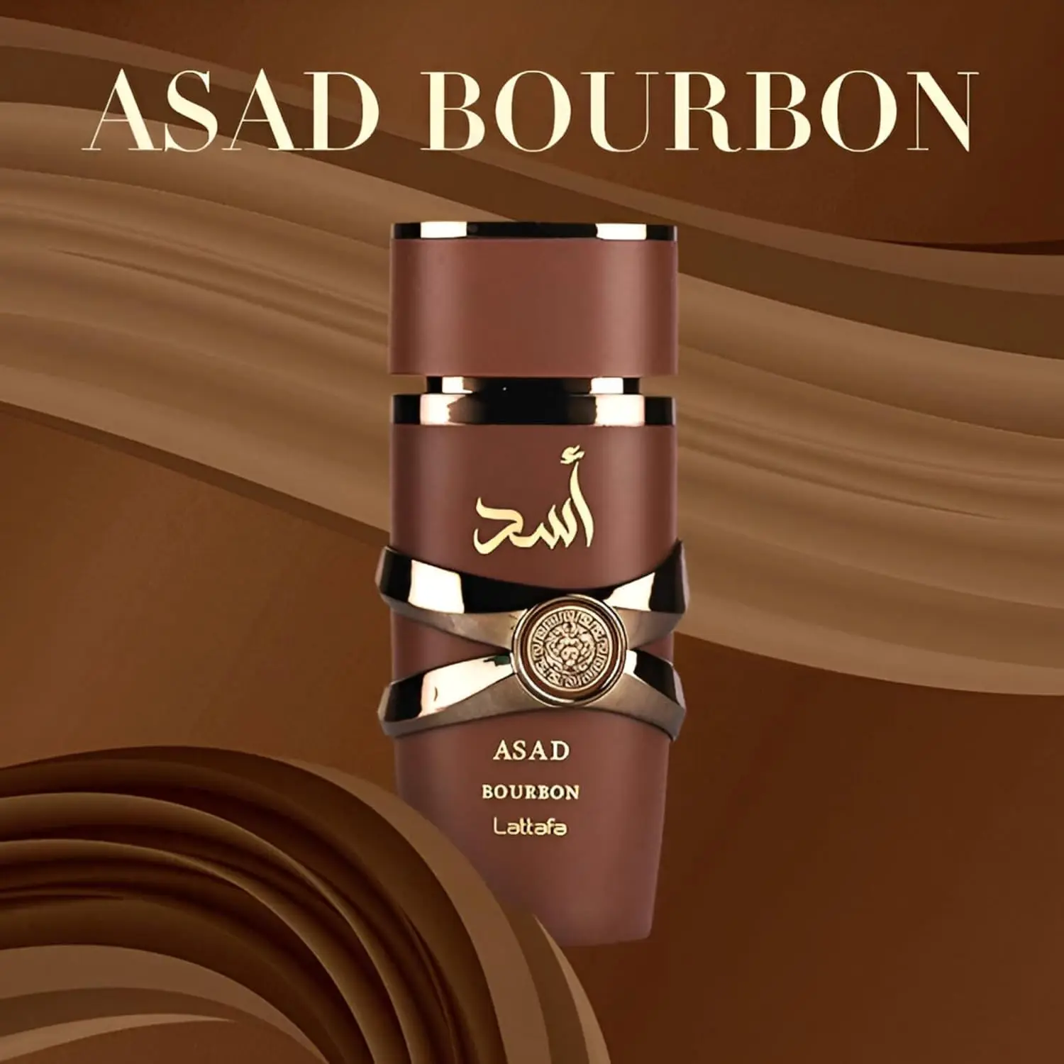 Lattafa Asad Bourbon para spray unissex Eau De Parfum, 3,4 onças / 100 ml, ideal para presente de feriado