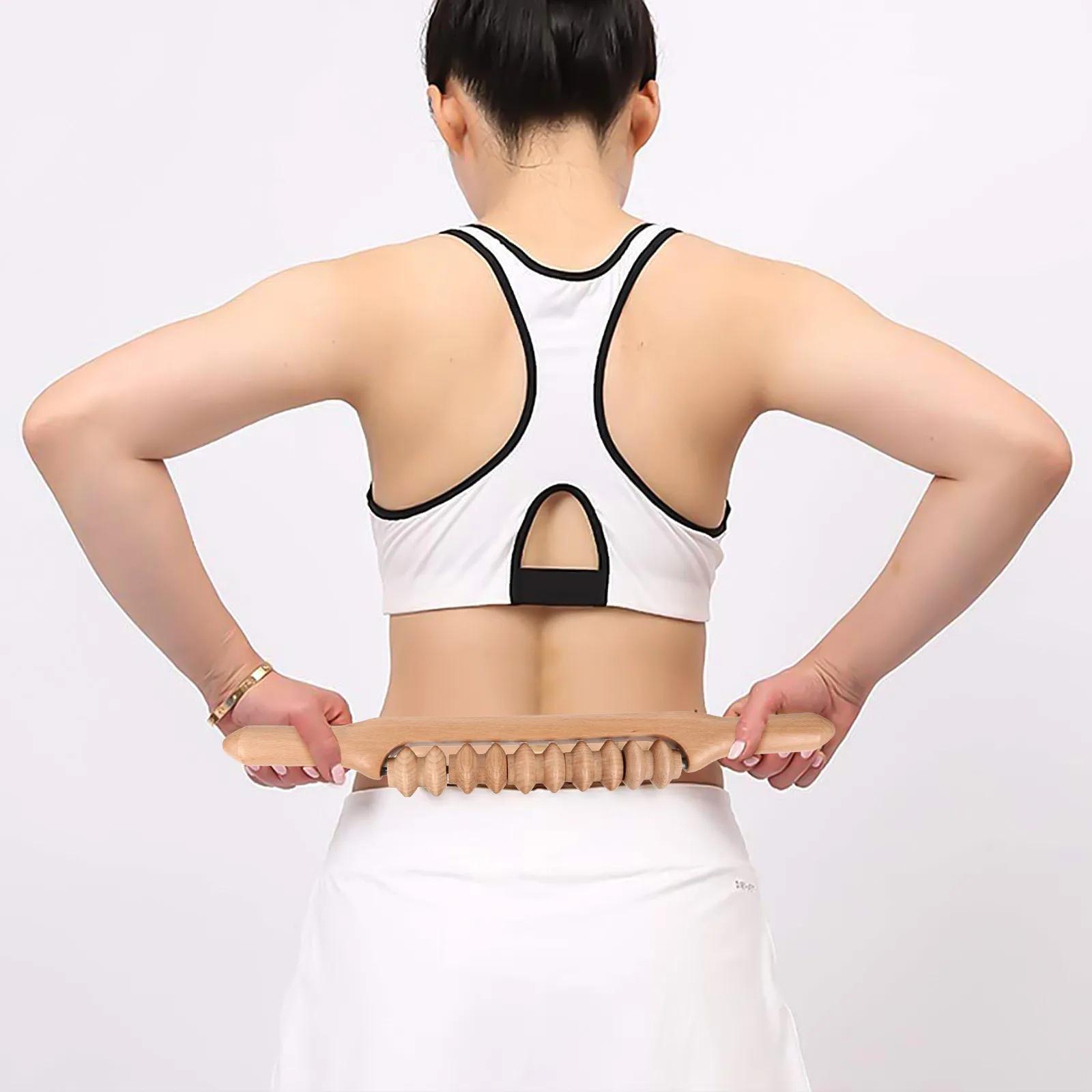 

Manual Massage Roller Stick Wooden Muscle Roller for Therapy Relief Tension Improve Circulation Full Body Relaxation Non-Skid