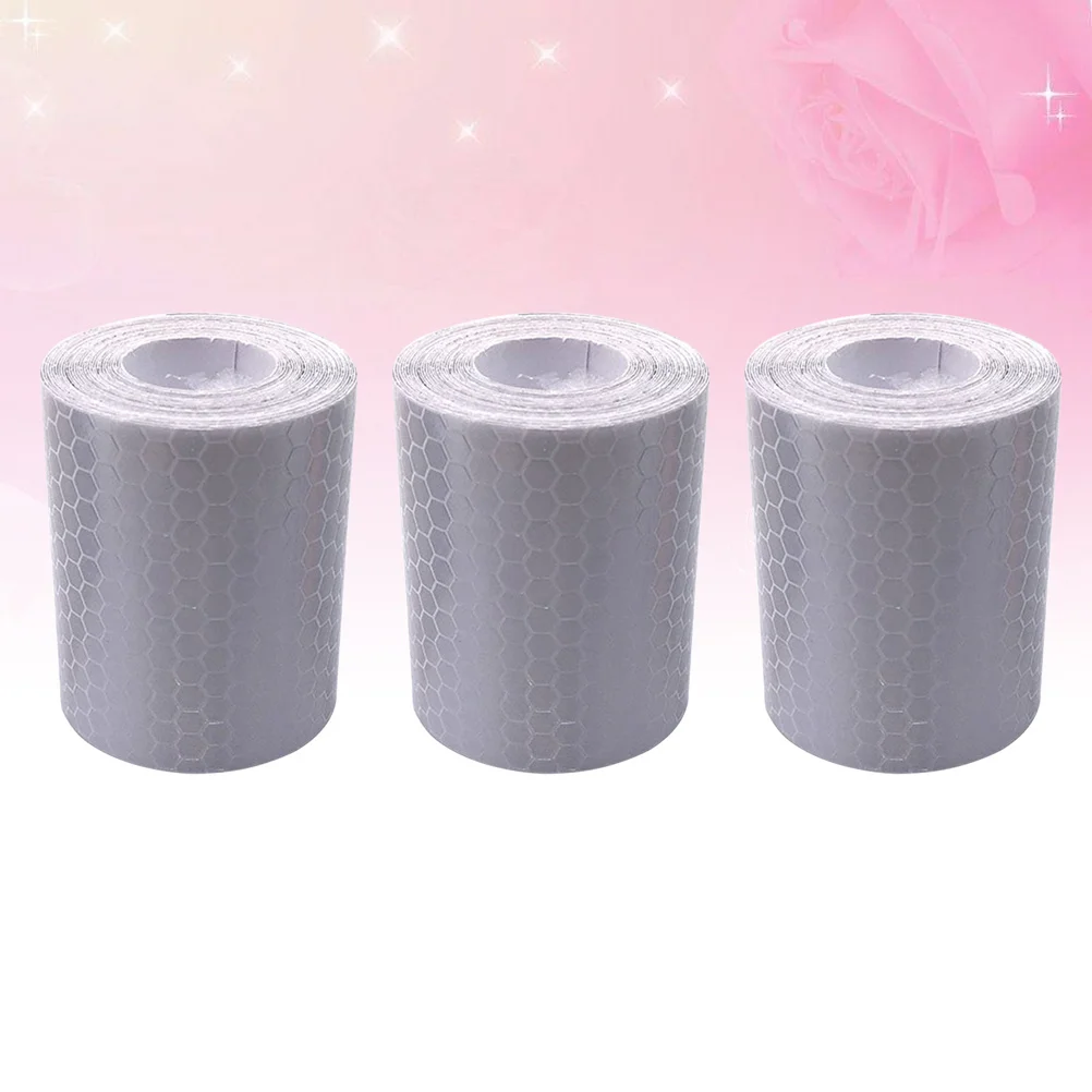 3pc White Adhesive Crystal Color Reflective Tape For Running Safety Night Riding Outdoor Gear Camping Hiking Tools Lorescent