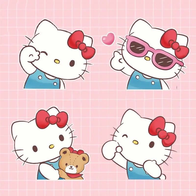 

HelloKitty Cute Cartoon Car Stickers Waterproof Scratch Cover Motorcycle Body Glass Stickers Decorative Stickers