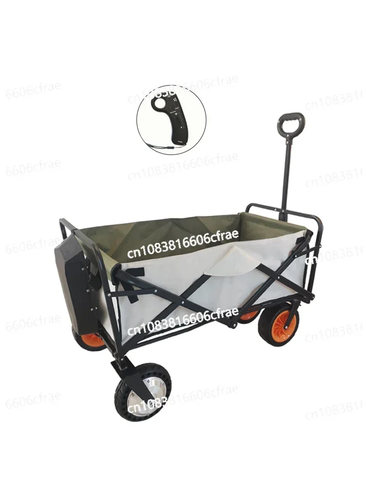 Electric Camper Outdoor Foldable Cart Electric Camper Picnic Car Remote Control Trailer with Battery