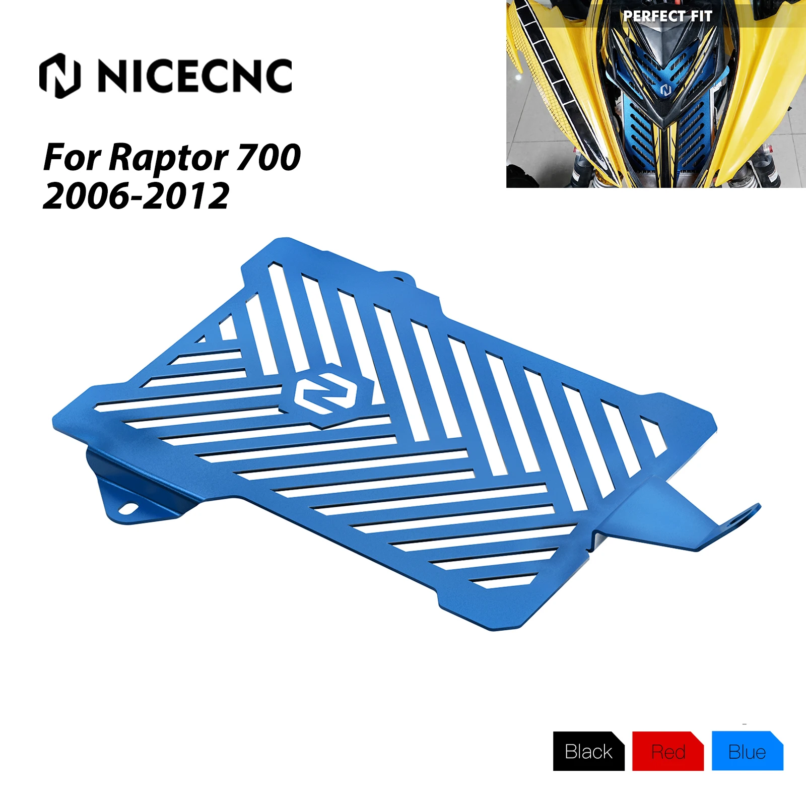 

NICECNC NEW ATV Radiator Guard Grill Cover Protection For Yamaha Raptor 700 700R YFM700 YFM700R 2006-2012 2007 2008 Aluminum