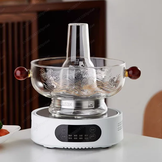 Old-fashioned Beijing Glass Hot Pot, High Temperature Resistant Thickened Small Pot, Electric Ceramic Stove, Mutton Stew