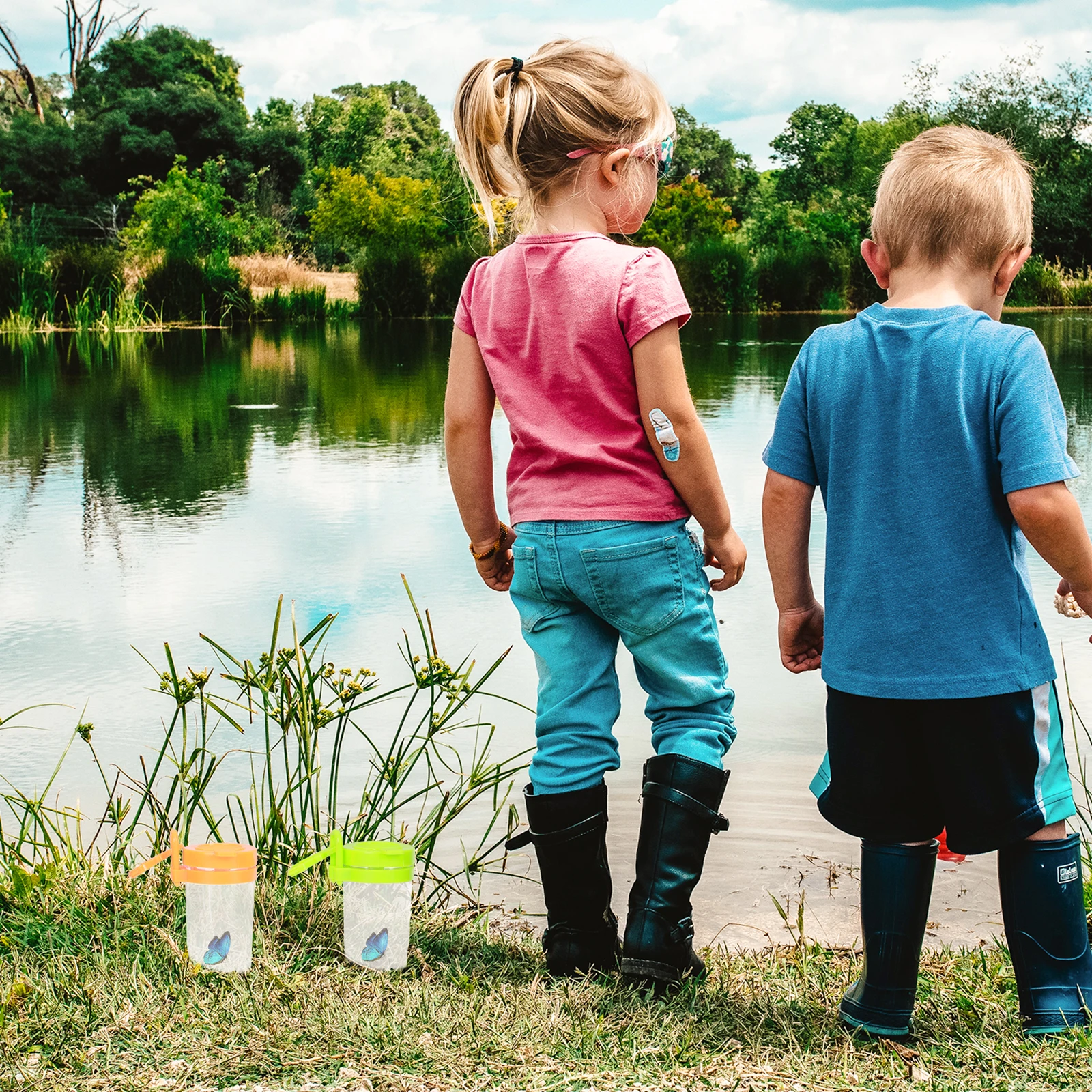 

4Pcs Insect Observation Boxes Kids Portable Plastic Outdoor Exploration Science Collector Containers Insects Cases